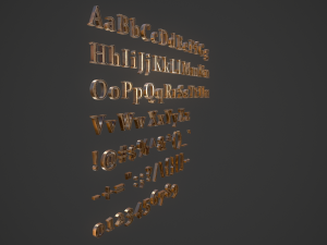 english letters - bronze 3D मॉडल