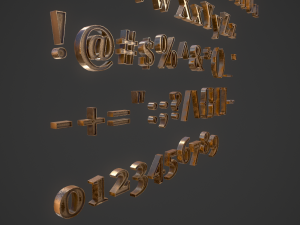 english letters - bronze 3D मॉडल