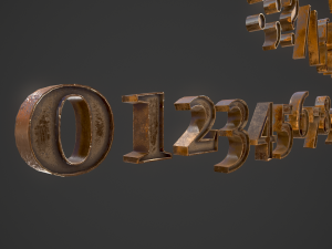 english letters - bronze 3D मॉडल