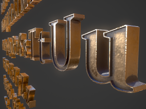 english letters - bronze 3D मॉडल