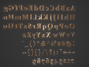 english letters - bronze 3D मॉडल