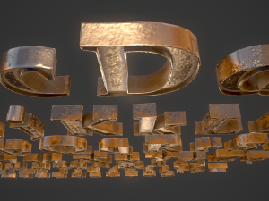 english letters - bronze 3D मॉडल