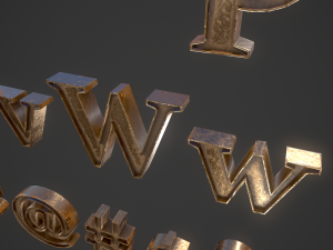 english letters - bronze 3D मॉडल