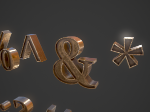 english letters - bronze 3D मॉडल