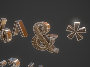 english letters - bronze 3D मॉडल