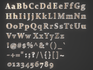 english letters - bronze 3D मॉडल