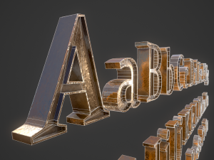 english letters - bronze 3D मॉडल