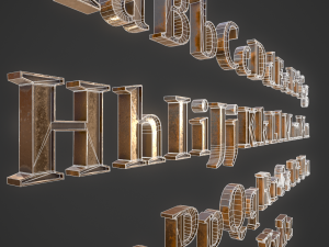 english letters - bronze 3D मॉडल