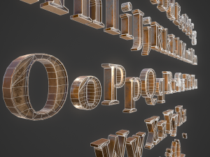 english letters - bronze 3D मॉडल
