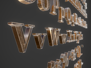 english letters - bronze 3D मॉडल