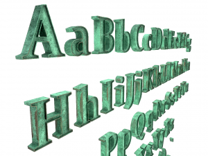 english letters - bronze corroded 3Dモデル