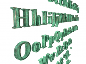 english letters - bronze corroded 3Dモデル