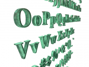 english letters - bronze corroded 3Dモデル