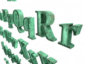 english letters - bronze corroded 3Dモデル