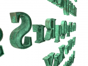 english letters - bronze corroded 3Dモデル
