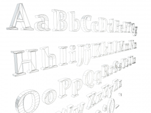 english letters - bronze corroded 3Dモデル