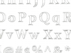 english letters - bronze corroded 3Dモデル