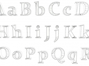 english letters - bronze corroded 3Dモデル