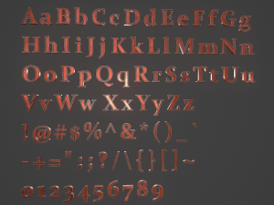 english letters - copper red 3D Model