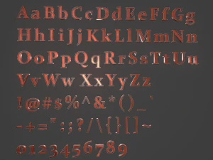 english letters - copper red 3D Model