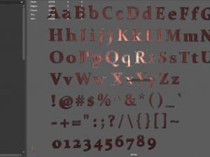 english letters - copper red 3D Model