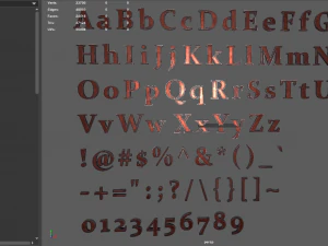 english letters - copper red 3D Model