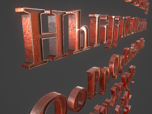 english letters - copper red 3D Model