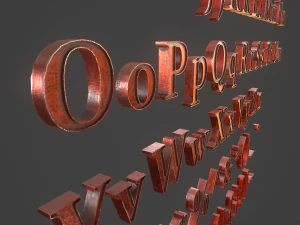 english letters - copper red 3D Model