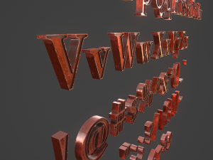 english letters - copper red 3D Model