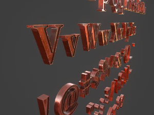 english letters - copper red 3D Model