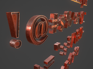 english letters - copper red 3D Model