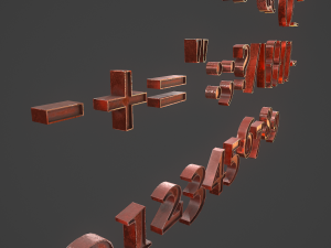 english letters - copper red 3D Model