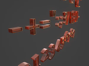 english letters - copper red 3D Model