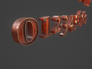 english letters - copper red 3D Model