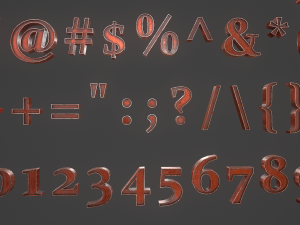 english letters - copper red 3D Model