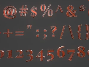 english letters - copper red 3D Model