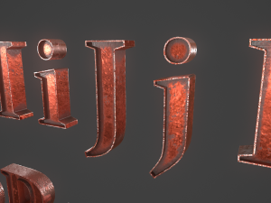 english letters - copper red 3D Model