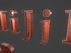 english letters - copper red 3D Model