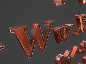 english letters - copper red 3D Model