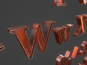 english letters - copper red 3D Model