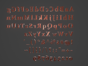 english letters - copper red 3D Model
