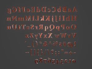 english letters - copper red 3D Model