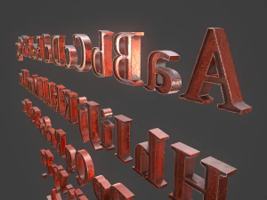 english letters - copper red 3D Model