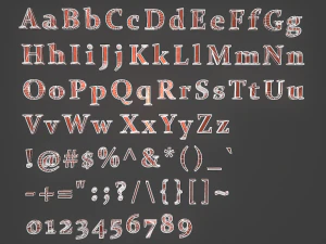 english letters - copper red 3D Model