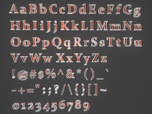 english letters - copper red 3D Model