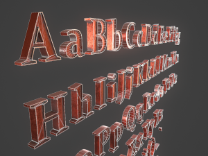 english letters - copper red 3D Model