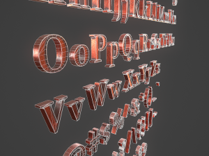 english letters - copper red 3D Model