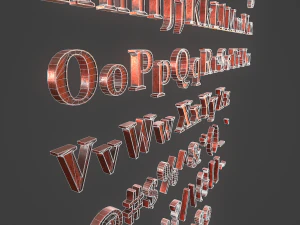 english letters - copper red 3D Model