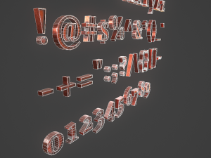 english letters - copper red 3D Model