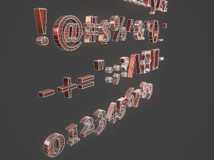 english letters - copper red 3D Model